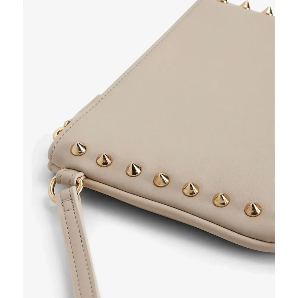 NWT Express Womens‎ Studded Beige Wristlet